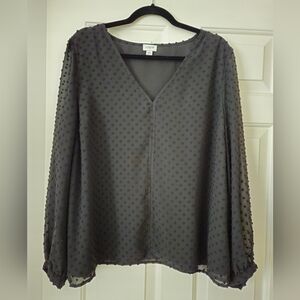 J Crew Black Polka Dot Blouse XXL